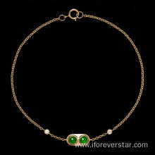 Pure Green Transparent Icy Jadeite Bracelet